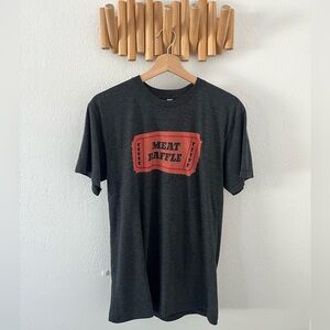 American Apparel Meat Raffle T-shirt Minnesota Midwest Unisex Medium Grey Funny